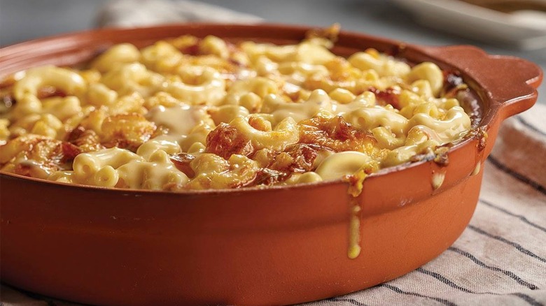 Crock of macaroni and cheese