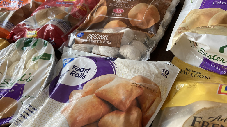 bags of frozen dinner rolls