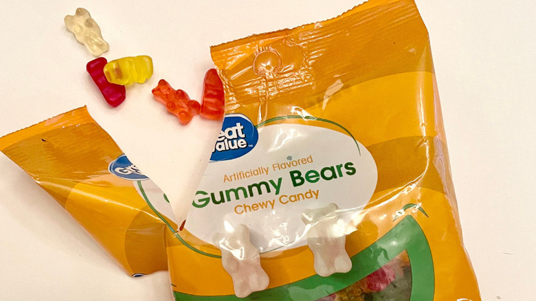 open bag of gummy bears