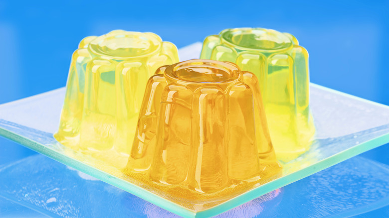 three jello molds on a plate