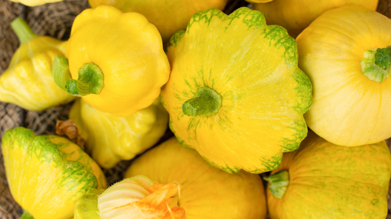 patty pan squash stacked together