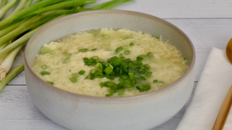 egg drop soup with scallions