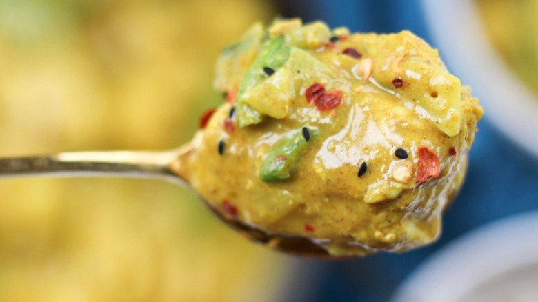 spoonful of chicken curry