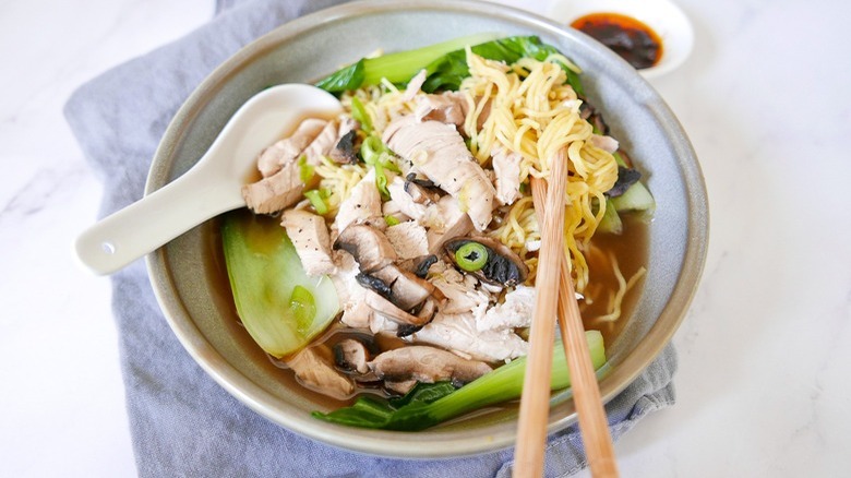 chicken noodle soup with vegetables