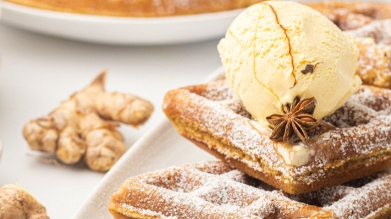 waffles garnished with star anise