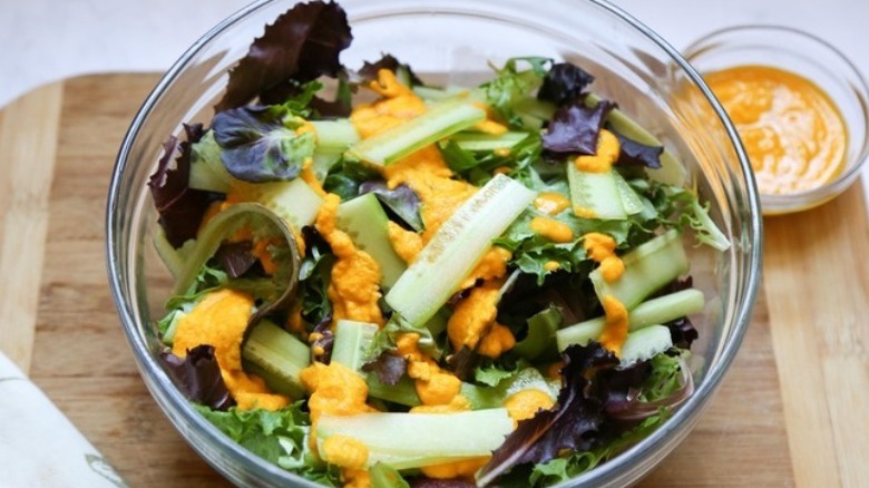 salad with ginger dressing