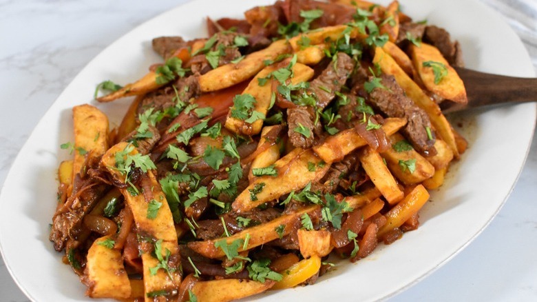beef and french fries in gravy