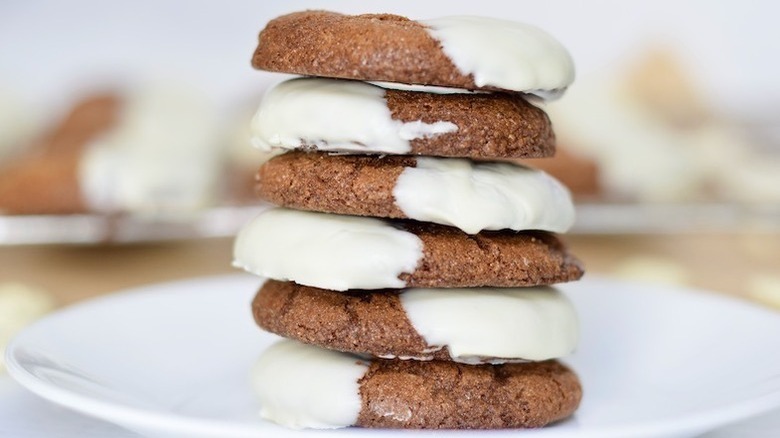 gingersnaps dipped in white chocolate