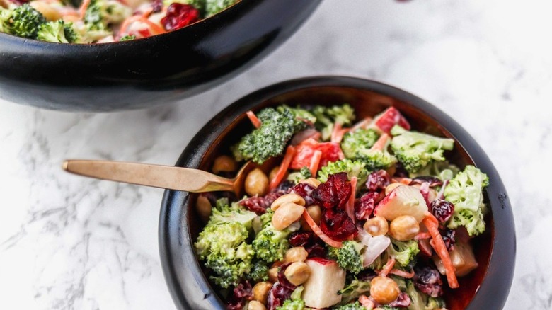 bowls of broccoli salad