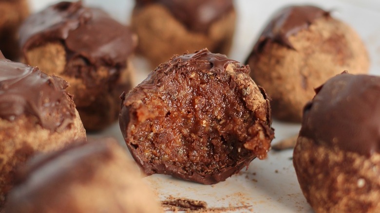 no-bake energy bites with bite taken out