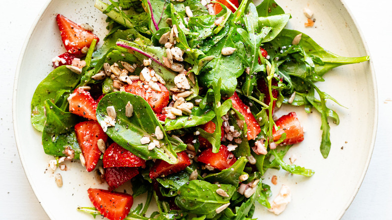 plate of strawberry salad