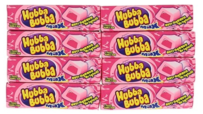 Packages of Hubba Bubba Max gum