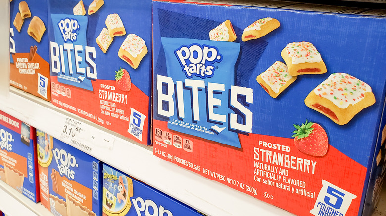 boxes of pop-tarts bites on store shelf