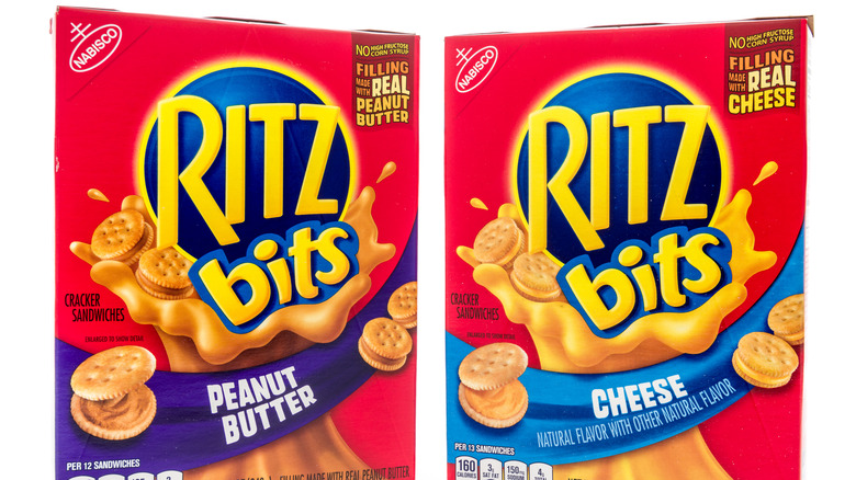 boxes of peanut butter and cheese flavored ritz bits