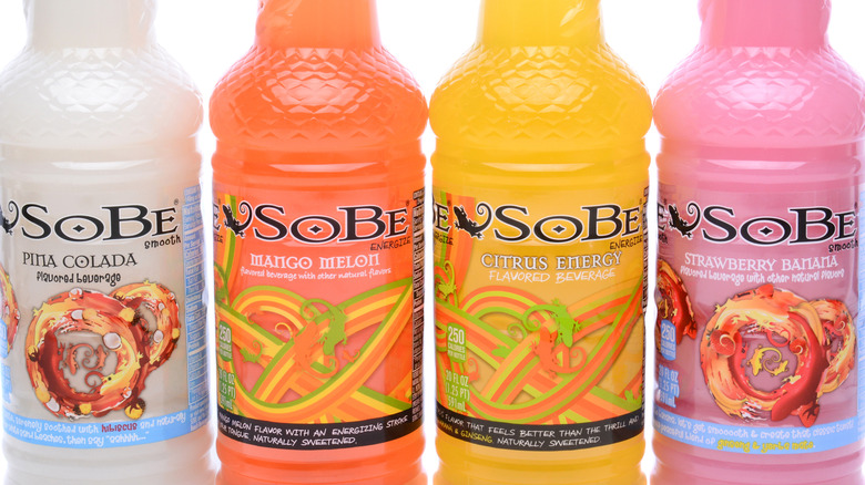 Bottles of SoBe fruit drinks