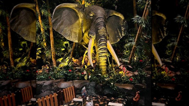 Elephant animatronic at Rainforest Cafe