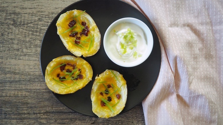 stuffed potato skins with fixings