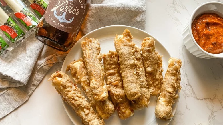 mozzarella sticks on plate