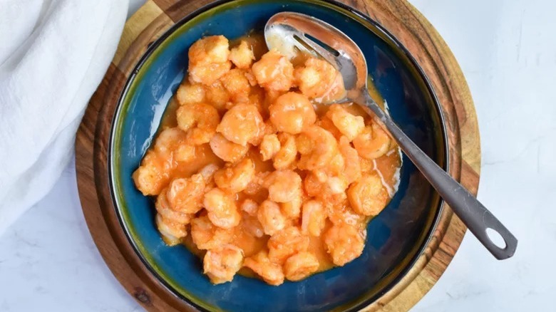 firecracker shrimp with spoon