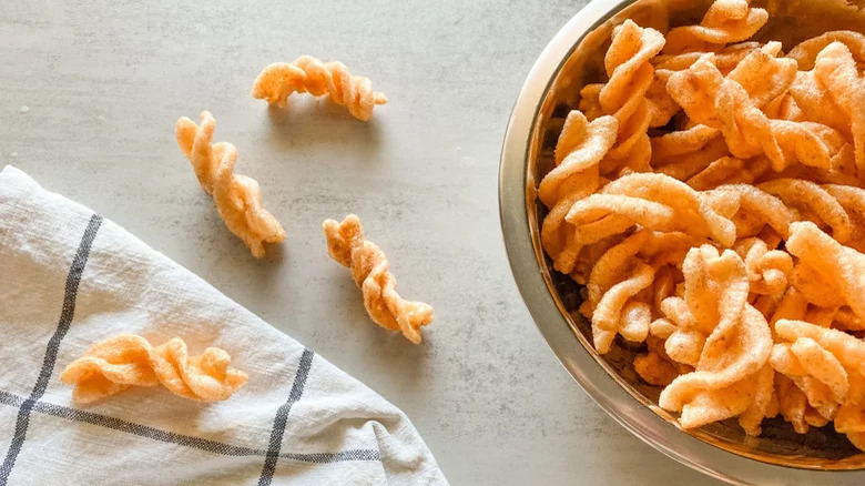 A bowl of cinnamon twists