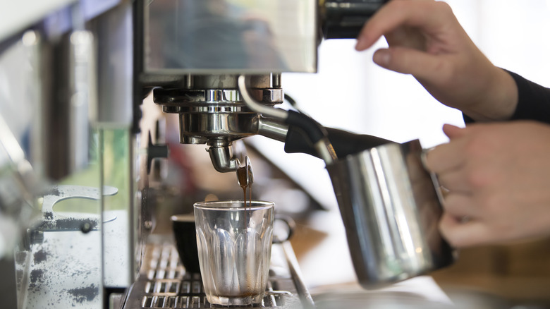 Making Coffee at a Coffee Machine