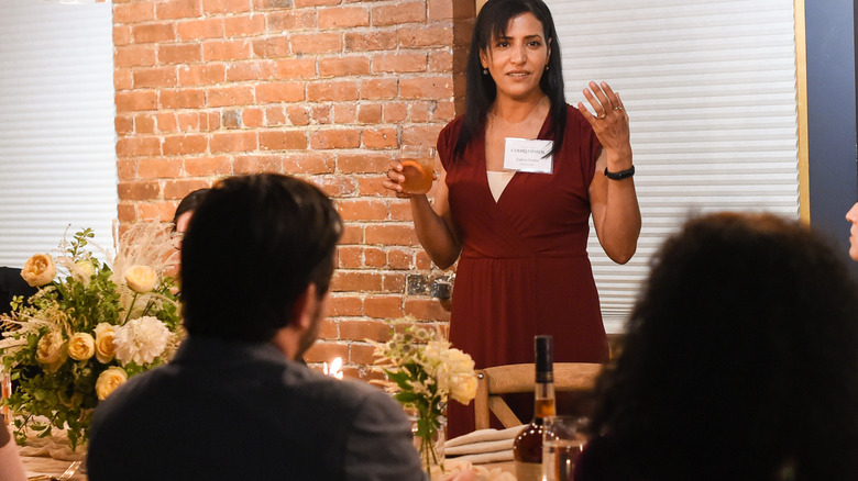 Zahra Bates addresses gathering