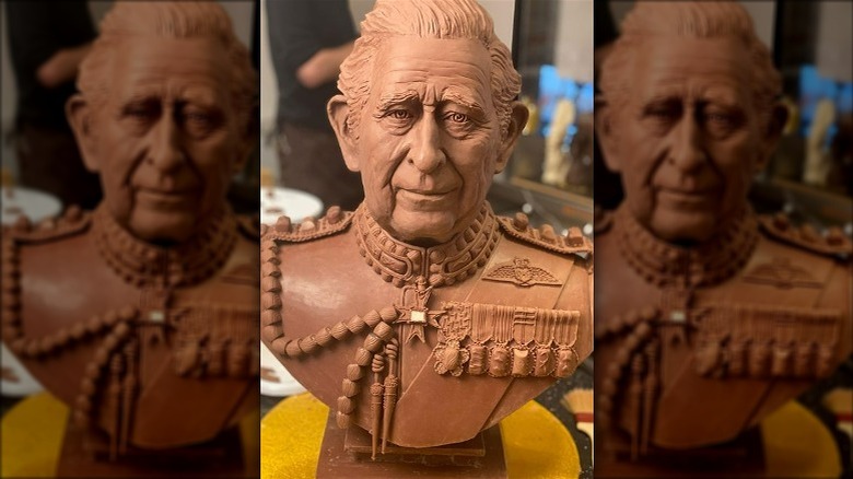 coronation chocolate bust of King Charles III