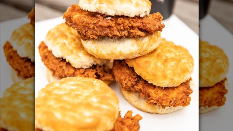 Stack of chicken biscuits 