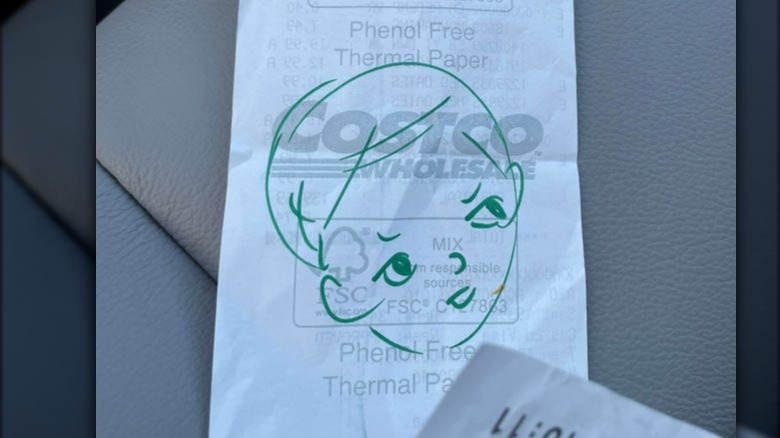 Sketch on Costco receipt