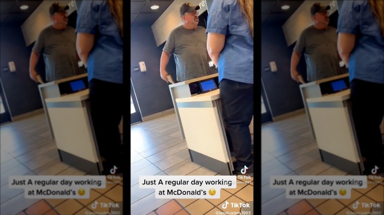man yelling at manager at McDonalds