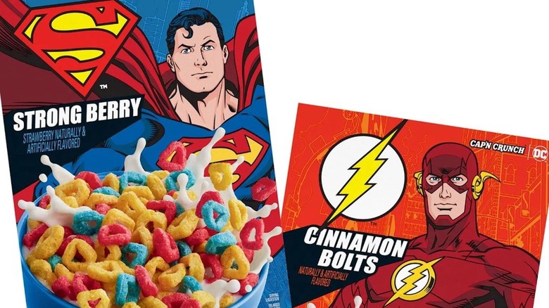 Cap'n Crunch DC Comics cereal boxes
