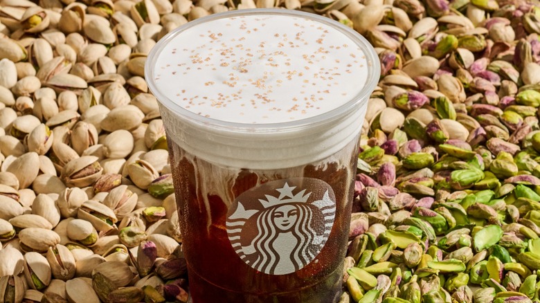 Starbucks coffee drink with pistachio