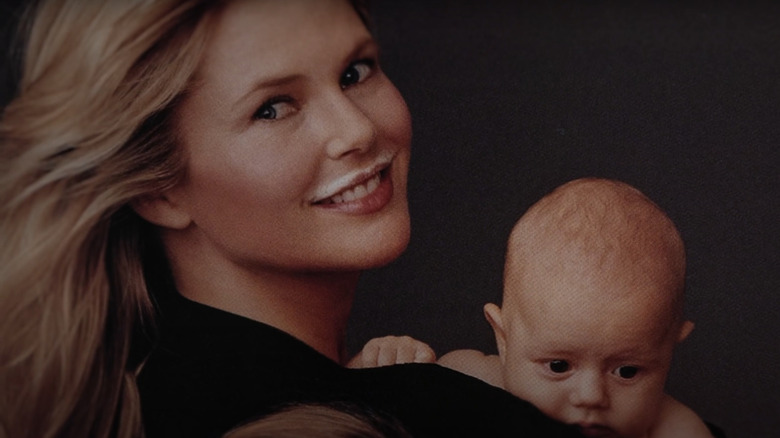 Model Christie Brinkley with a baby.