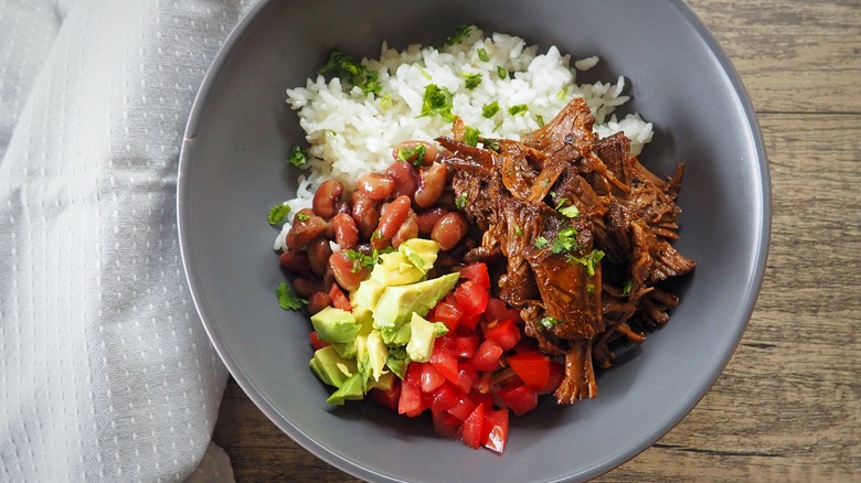 shredded beef and vegetables