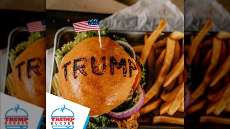 Burger with Trump stamped on the top