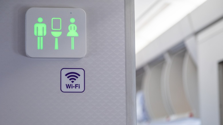 airplane lavatory sign