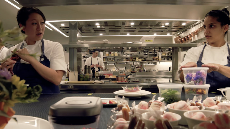 Two women chefs in The French Laundry  kitchen