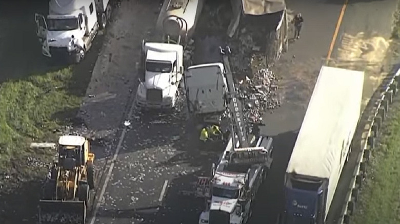 Coors beer spillage on highway