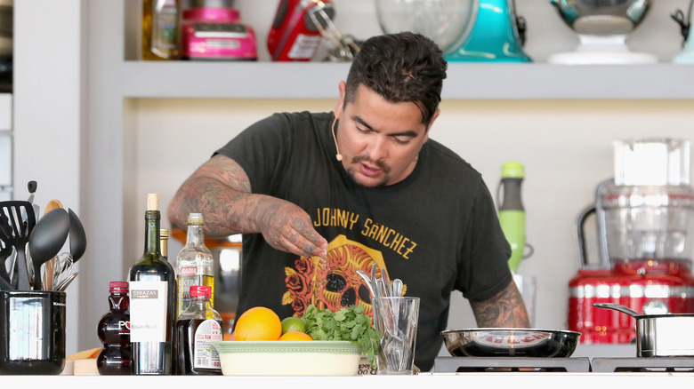 Chef Aarón Sánchez prepares Mexican food