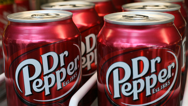 Cans of Dr Pepper