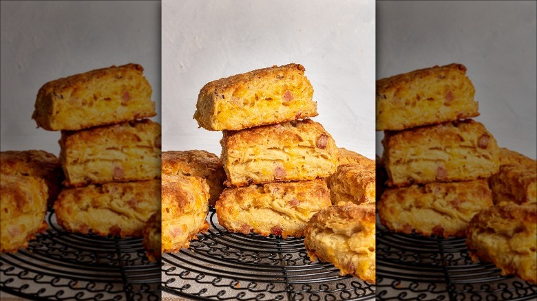 pole of orange-colored biscuits