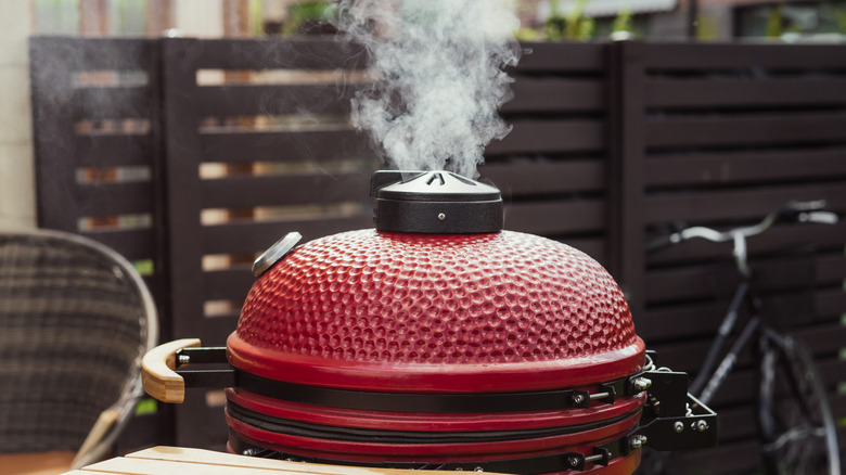 Smoker releasing smoke