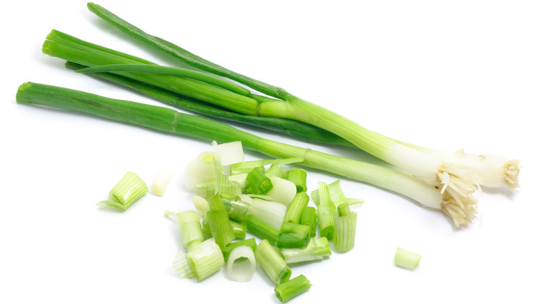 chopped and whole scallions