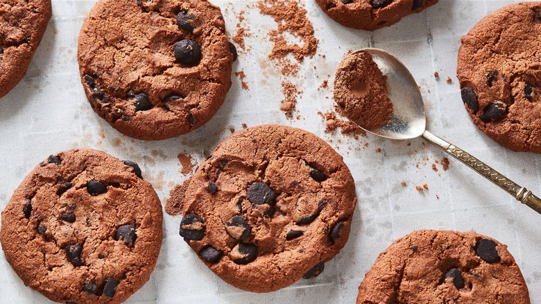 double chocolate chip cookies with Dutch cocoa powder