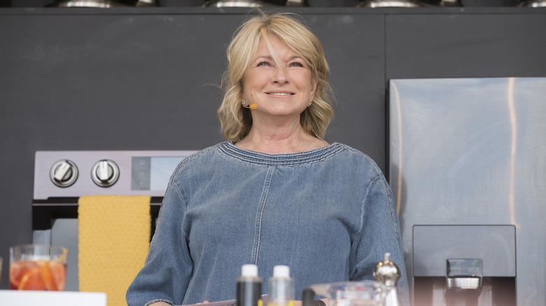 Martha Stewart wearing mouthpiece