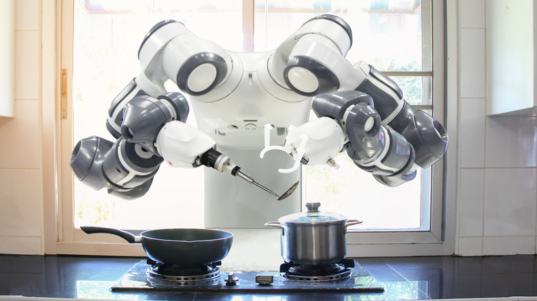 robot cooking in a kitchen