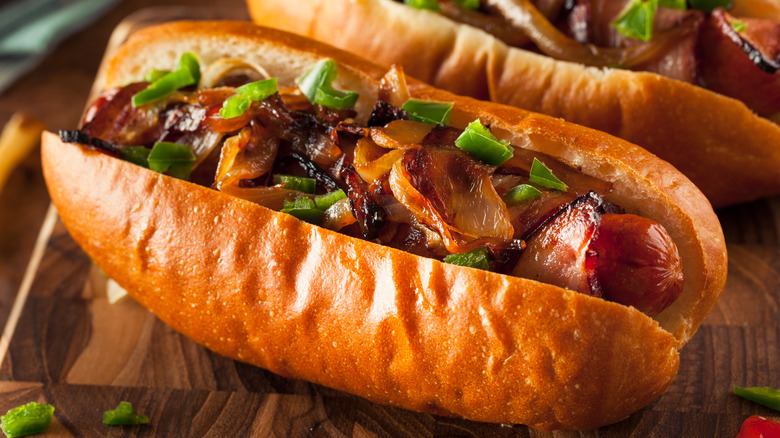 bacon-wrapped hot dog