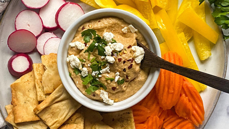 baba ganoush and vegetables