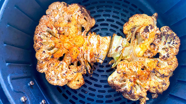 Air fried cauliflower steaks