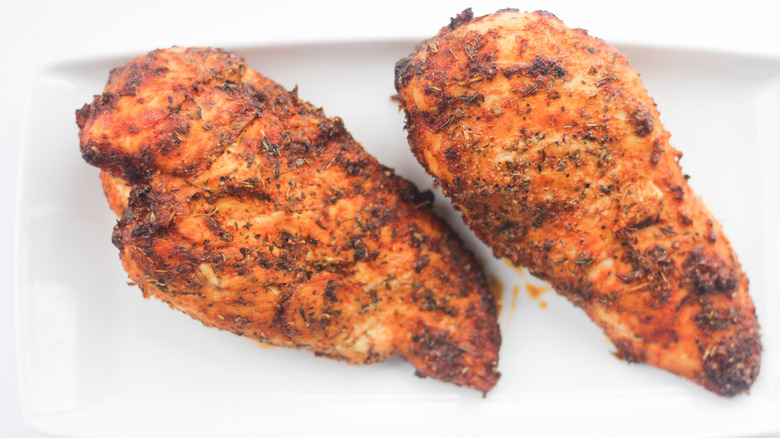 Air fryer chicken breast plated 